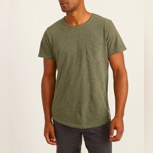 Marine Layer Green Striped Short Sleeve Tee